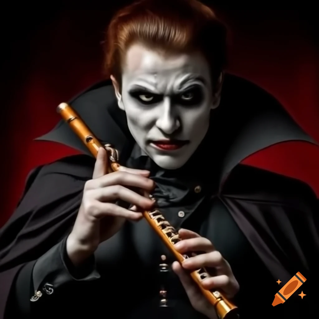 Irish vampire holding a flute