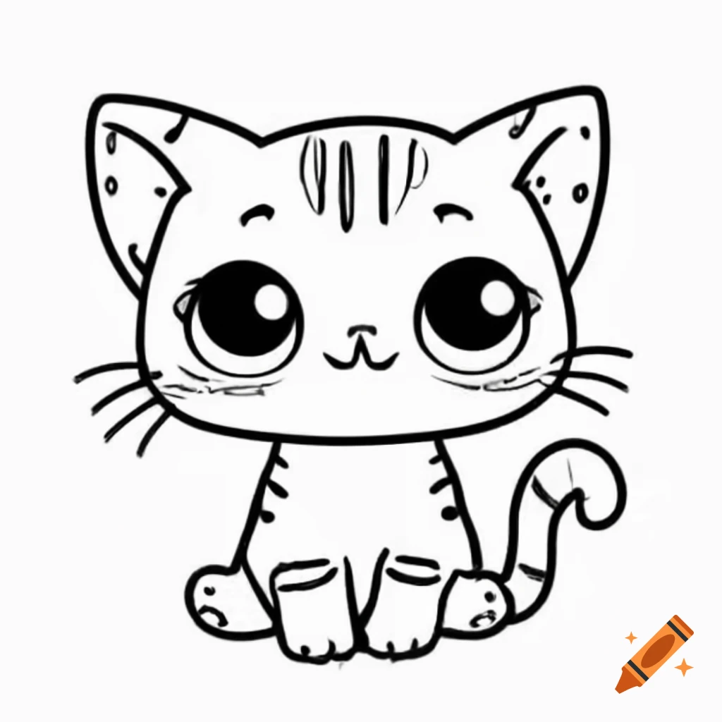 cute-black-and-white-cat-design-for-coloring-book-on-craiyon