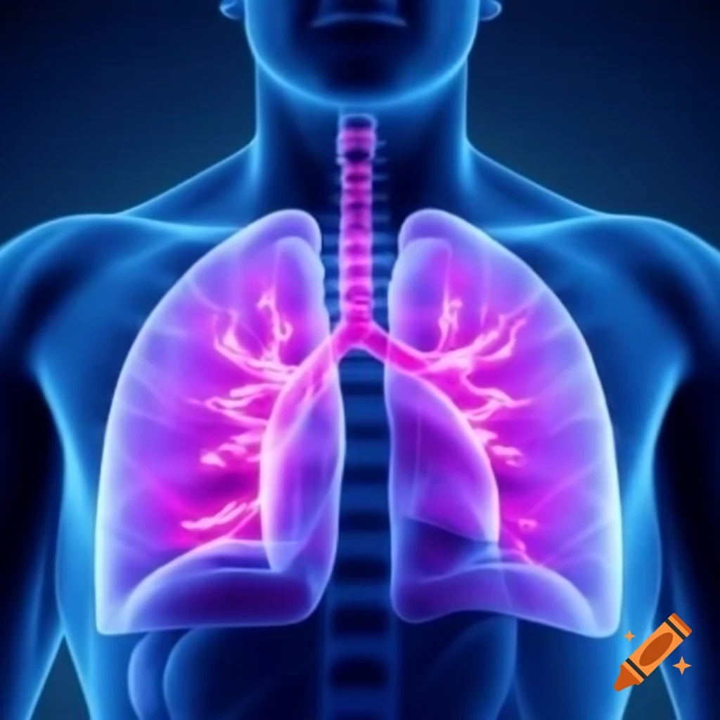 Illustration of acute respiratory distress syndrome in light purple color