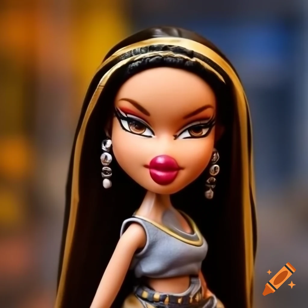 Bratz Doll Styled As Alien In Cheetah Coat With Porcelain Skin On Craiyon
