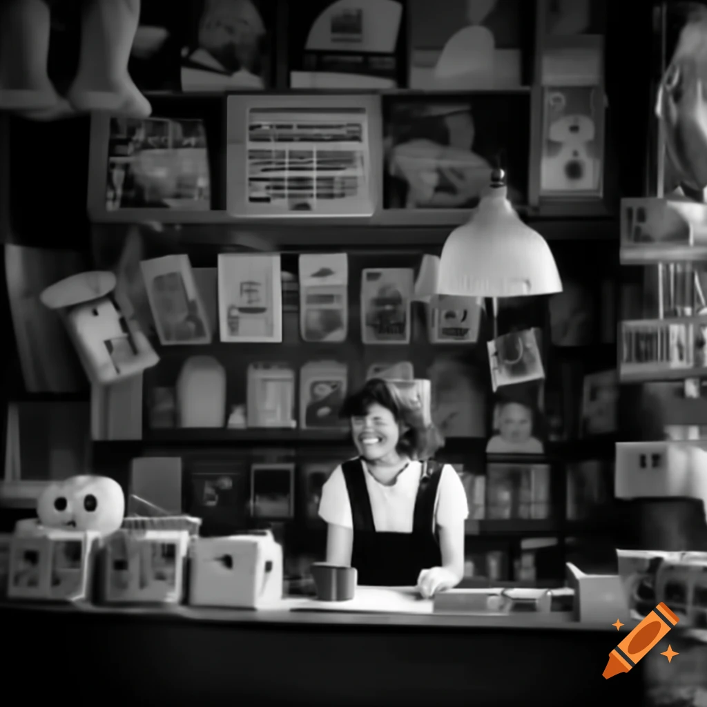 Woman engaging with customers in a novelty store