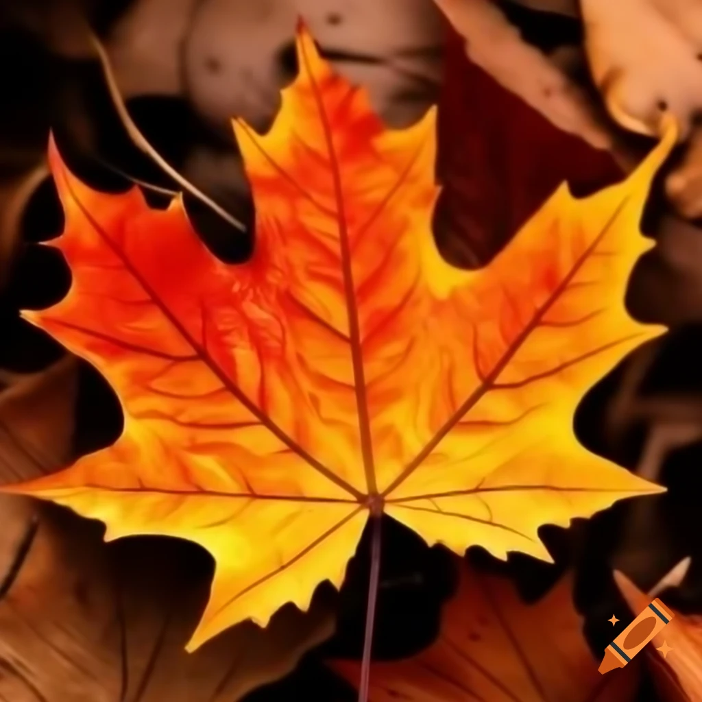 Close-up of autumn leaf showcasing vibrant colors