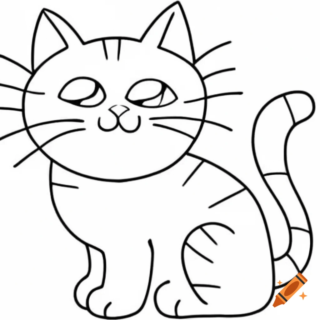 Cat design for coloring page