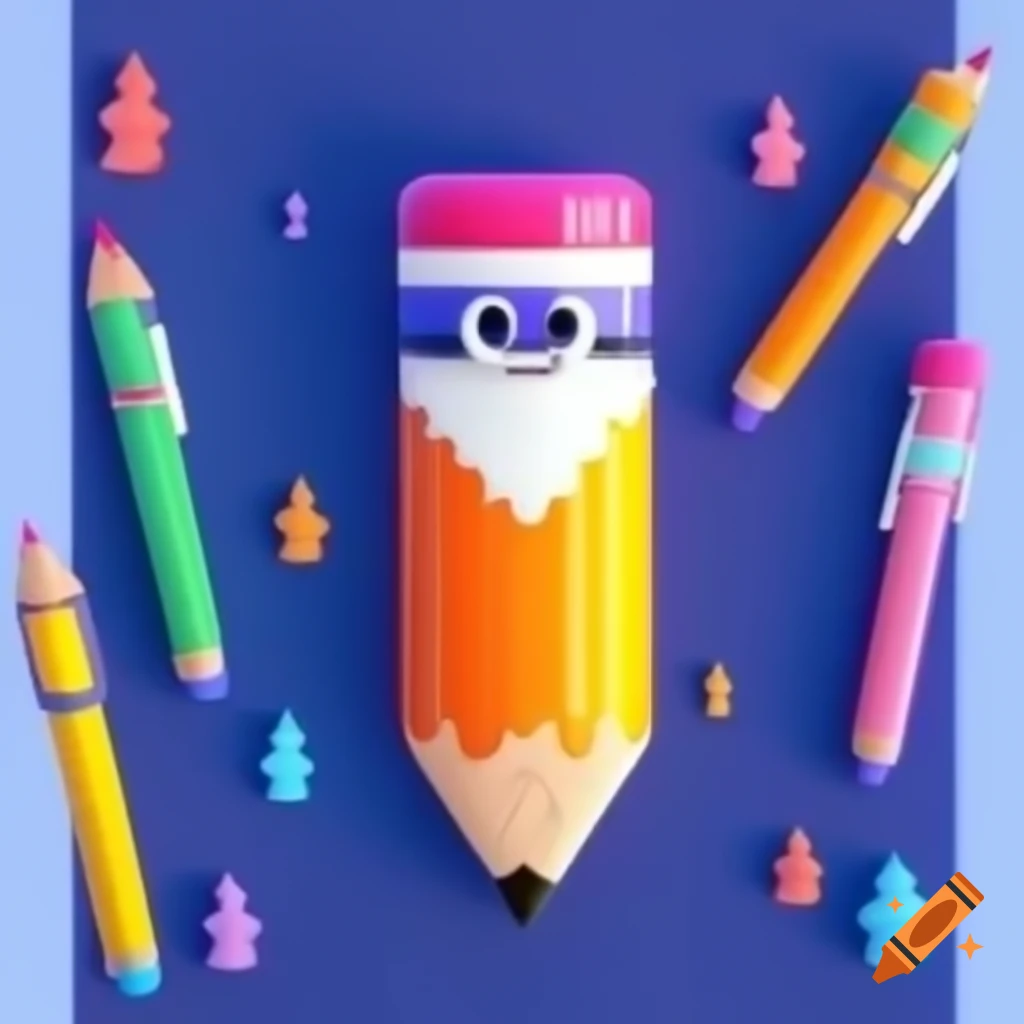 Cute pencil logo design