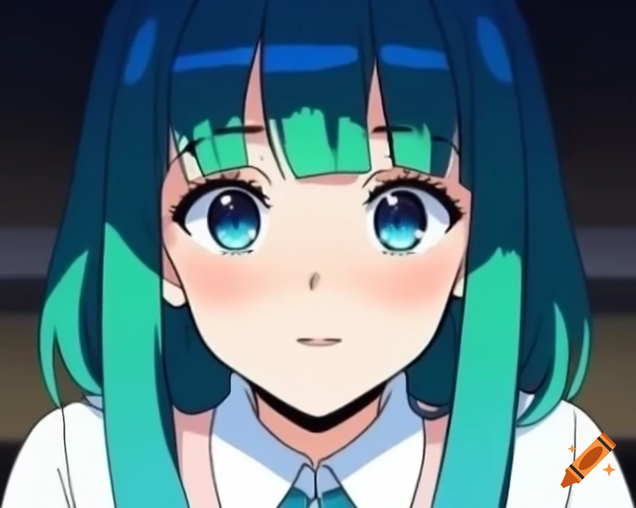 Anime character with blue-green hair as a high grade sorcerer wearing a white shirt