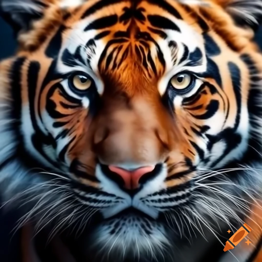 Graffiti art featuring half of a tiger face