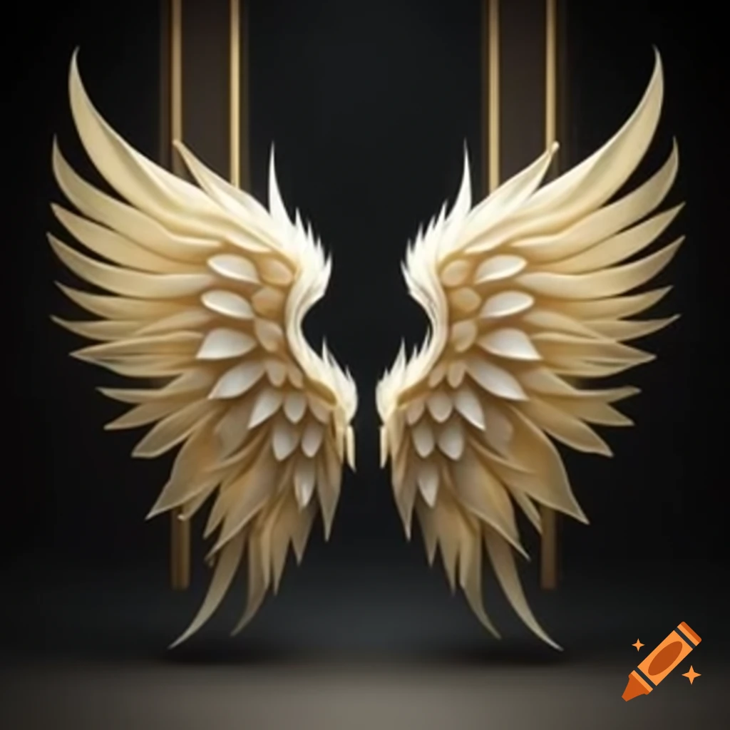 Elegant gold and white wings