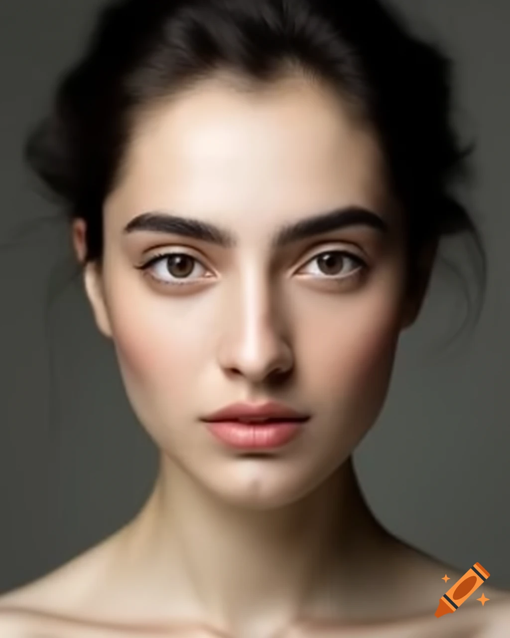 Amateur portrait of a young woman with half-Japanese and half-Iranian heritage, showcasing natural beauty