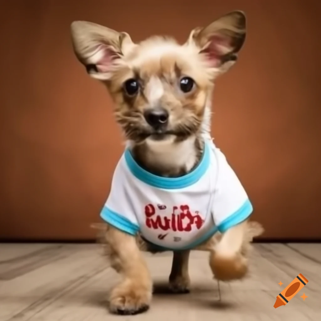Proud puppy wearing quirky 'I Love NY' t-shirt