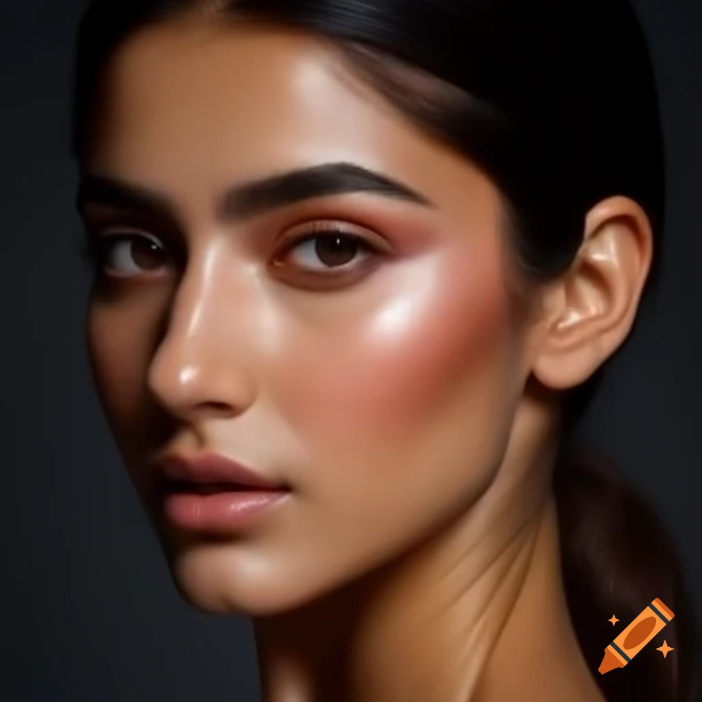 Unique half-Japanese half-Iranian woman with minimal make-up in natural light