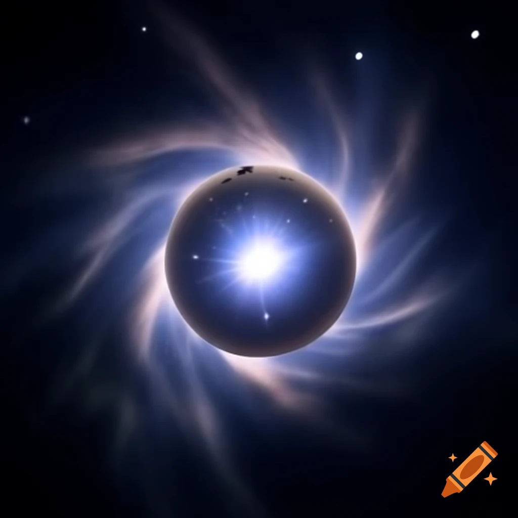 Enormous Dyson sphere enveloping a radiant star, showcasing cosmic architecture