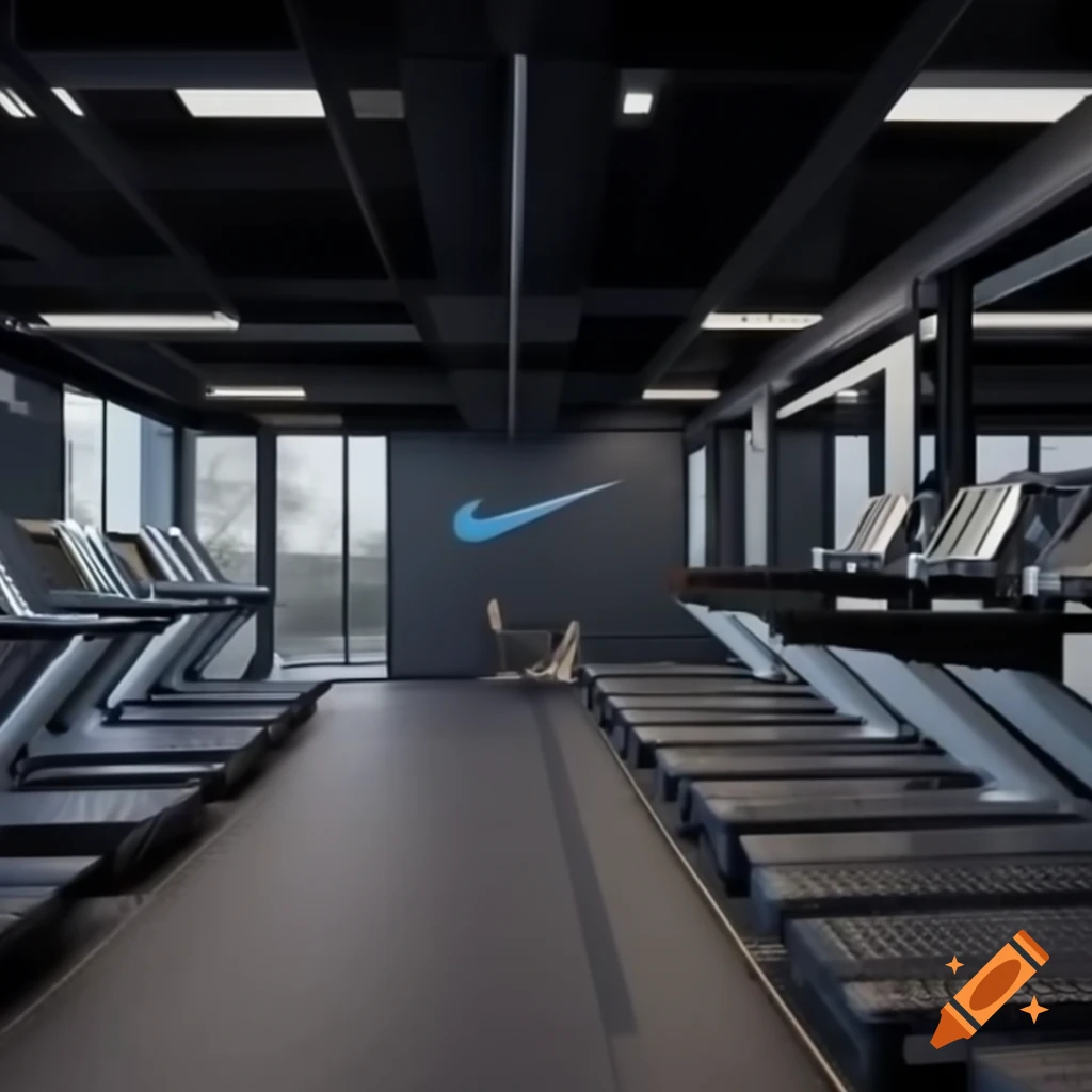 Nike gym facility focused on energy generation with people on treadmills and gym bicycles