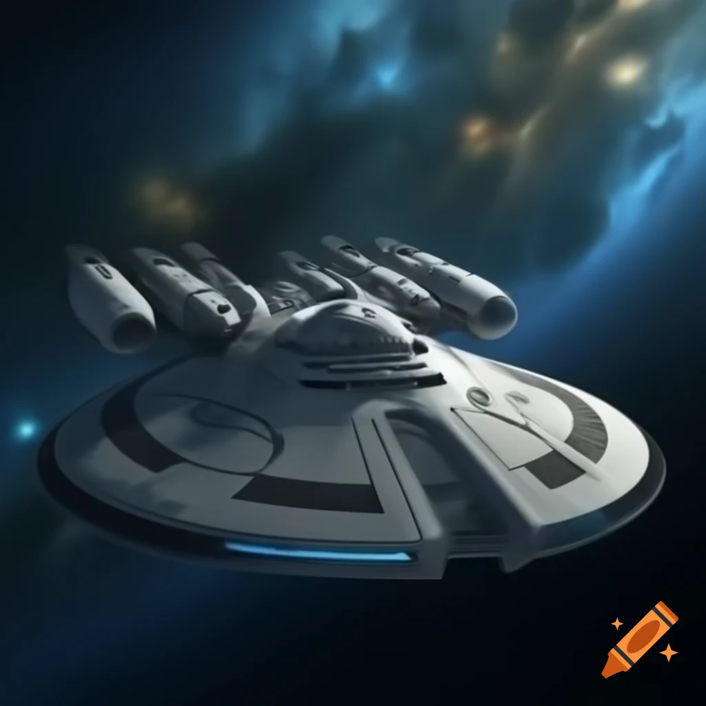 Elaborate starship design with intricate details