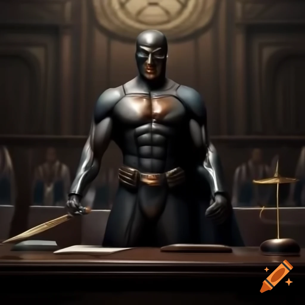 Justice fighter in a courtroom setting