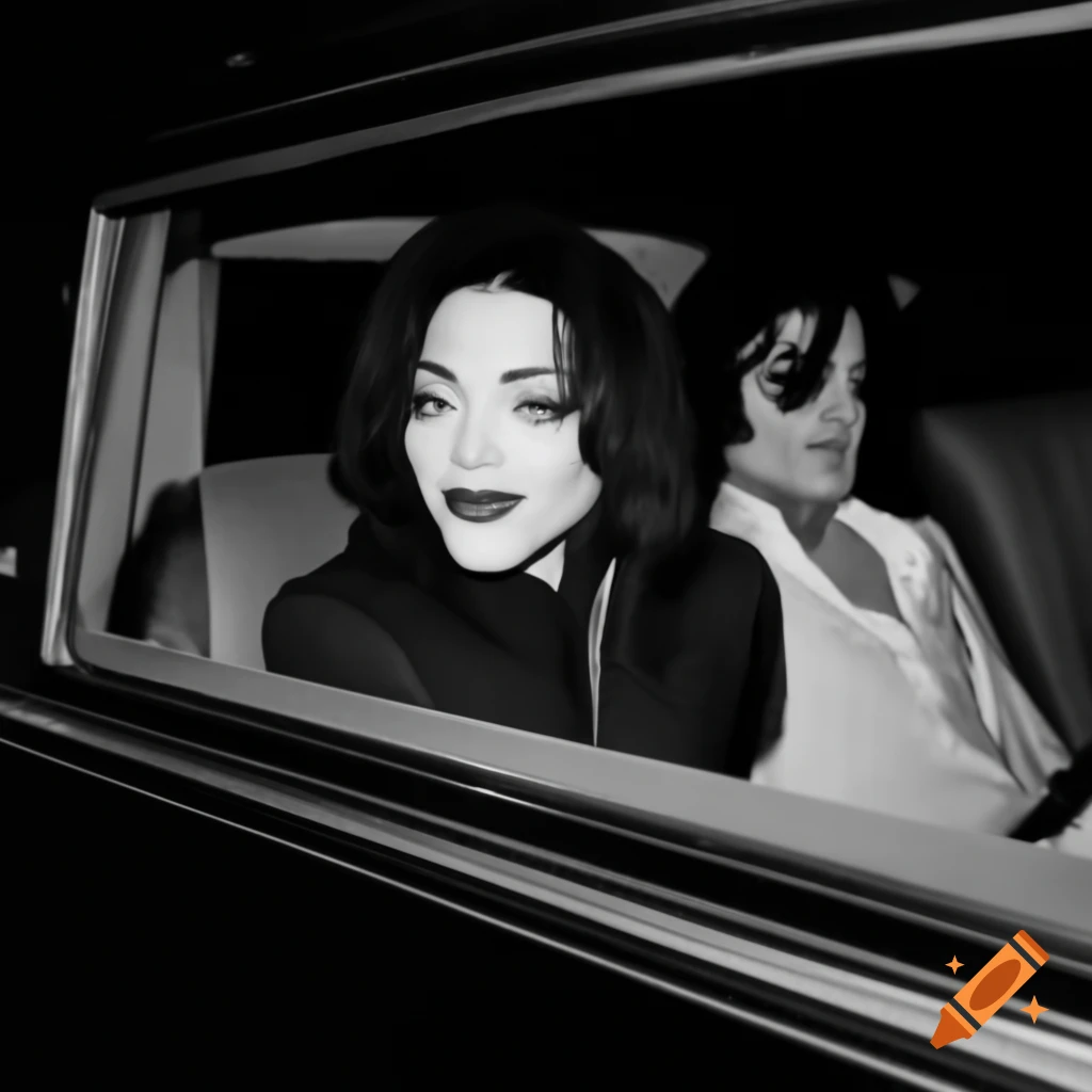 Madonna and Michael Jackson inside a limousine