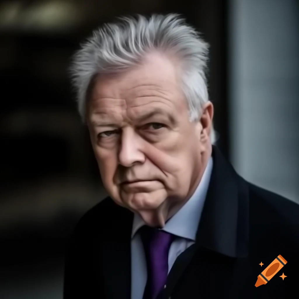 Charismatic middle-aged politician with short grey hair in black jacket and dark violet tie