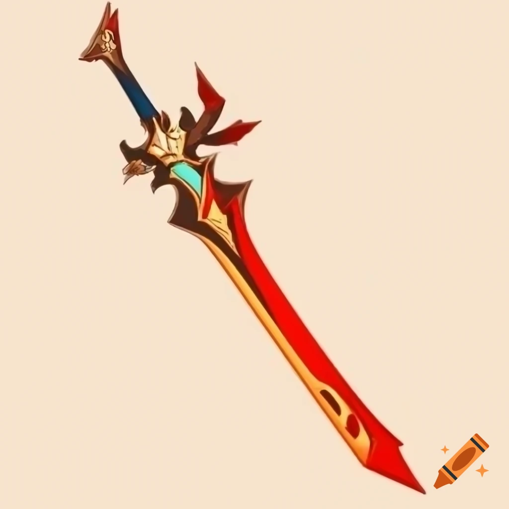 Genshin impact pyro wielder with mondstadt sword on craiyon