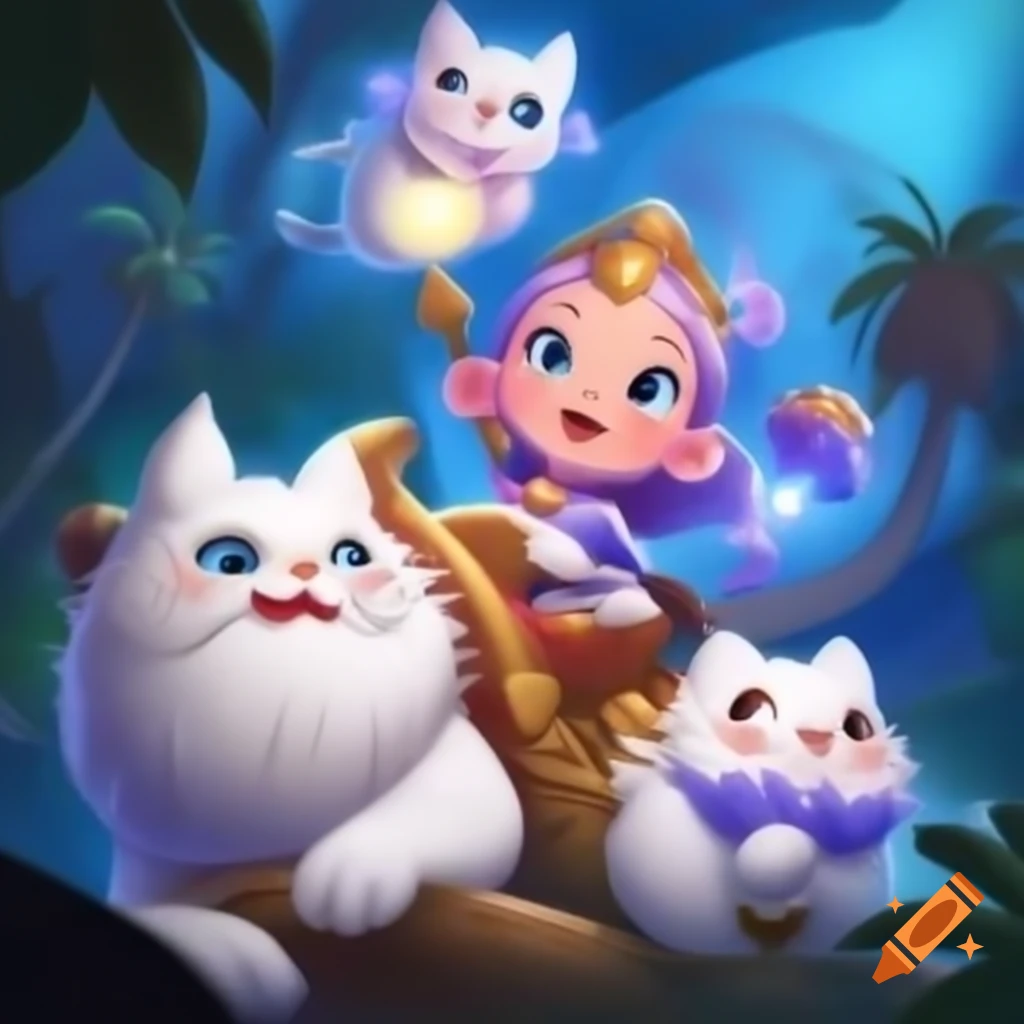 Magical scene of a baby girl as a regal conqueress riding a lion