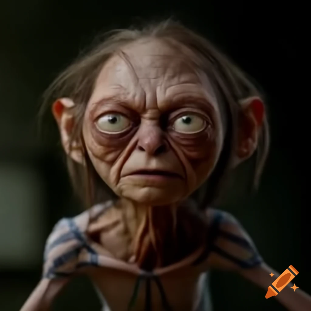 Frustrated Gollum character expressing overexertion