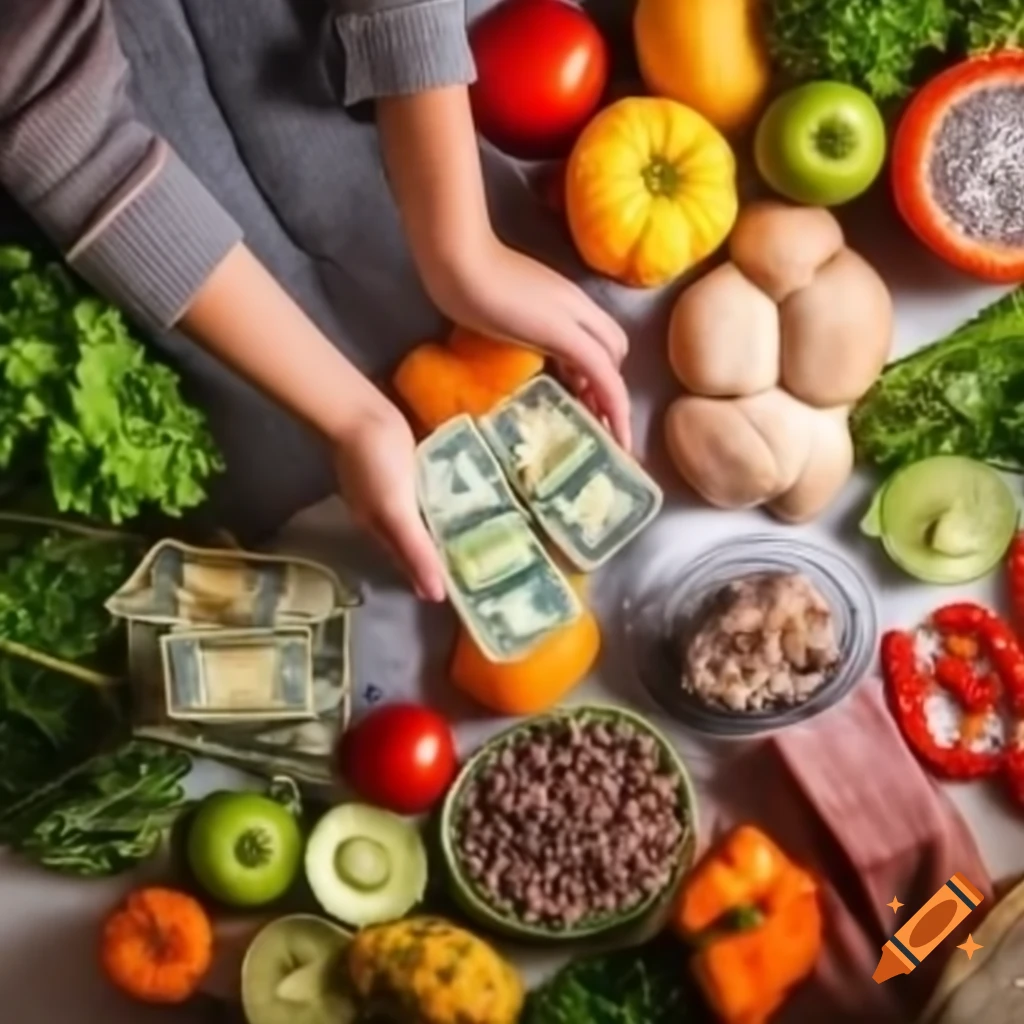 Visual representation for blog article on food vs money