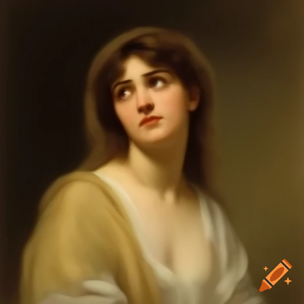 Young woman of Swedish-Tunisian descent illustrated in classic art styles