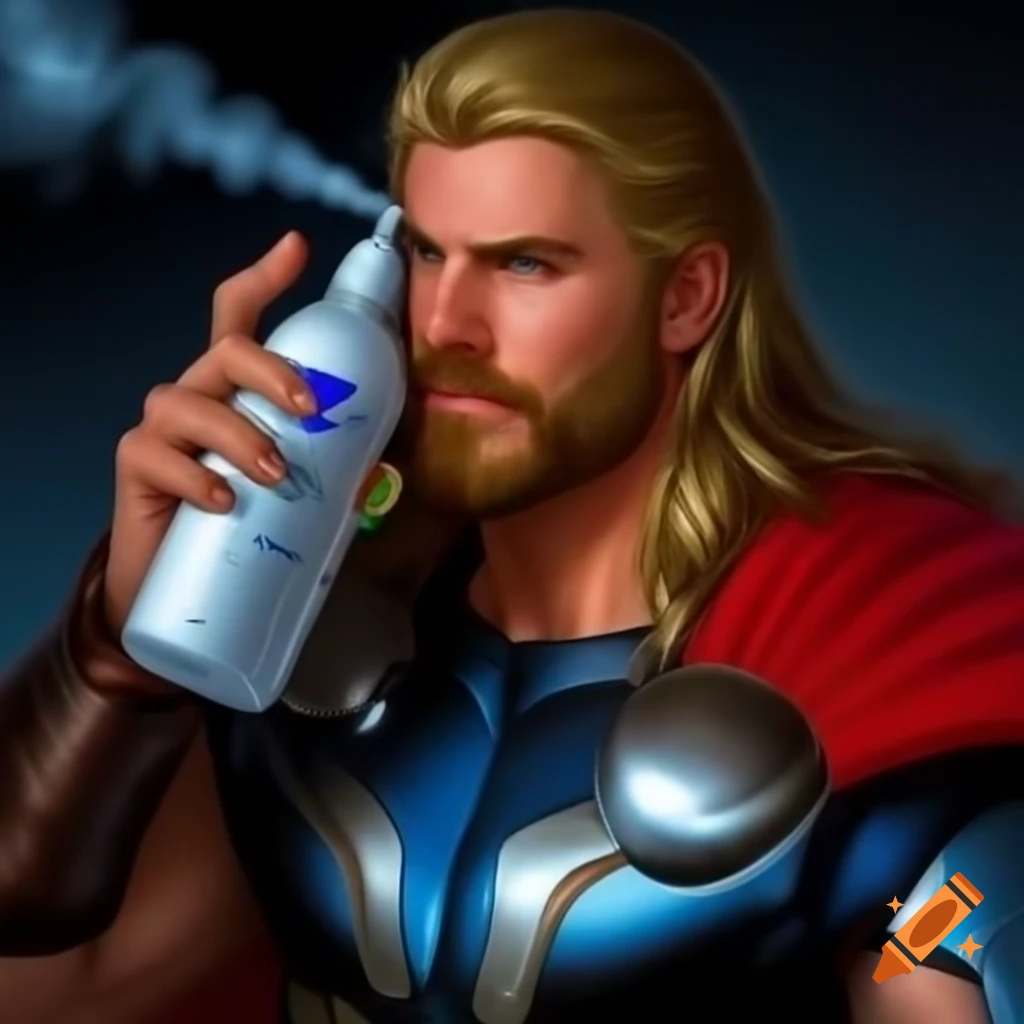 Thor Holding A White Spray Bottle On Craiyon thor-holding-a-white-spray-bottle-on-craiyon