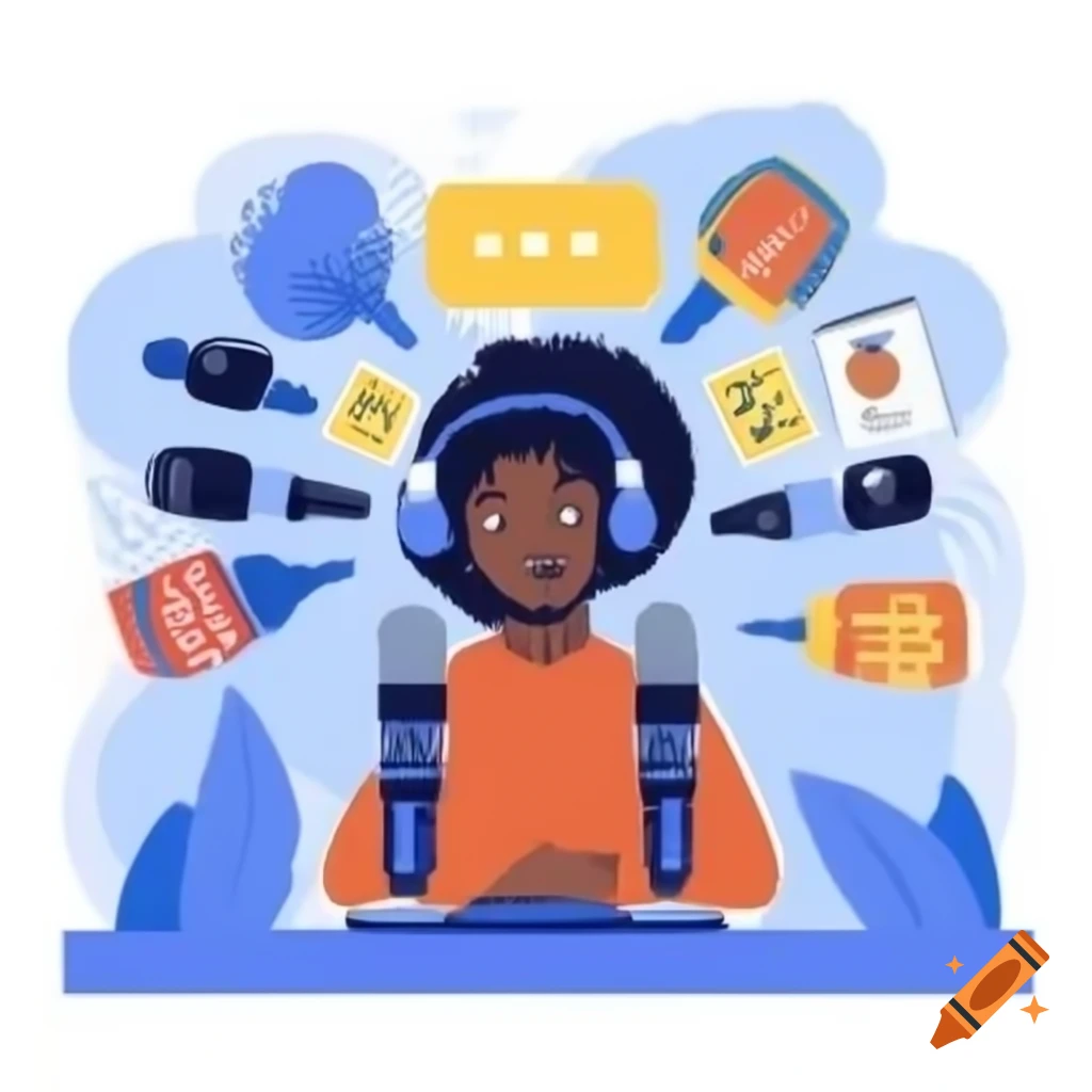 Illustration of recording technology supporting African Revolution and cultural preservation