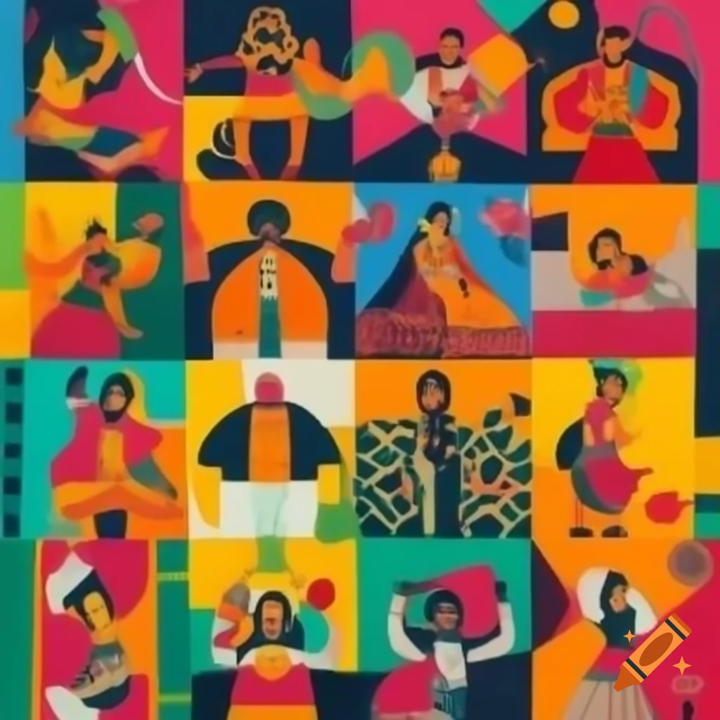 Mood Board Featuring Nigerian Ethnic Wear With Vibrant Patterns And mood-board-featuring-nigerian-ethnic-wear-with-vibrant-patterns-and