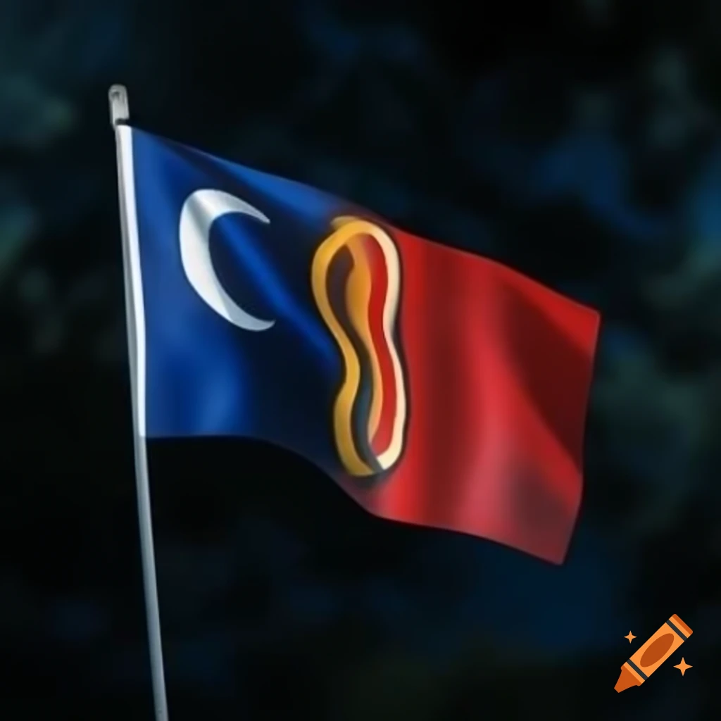 Flag design for a moon colony themed around hotdogs and scientists