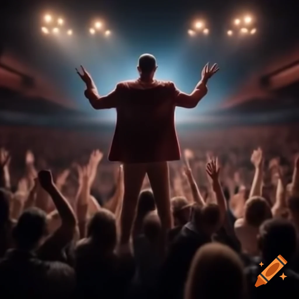 Captivating speaker engaging audience with humor and confidence