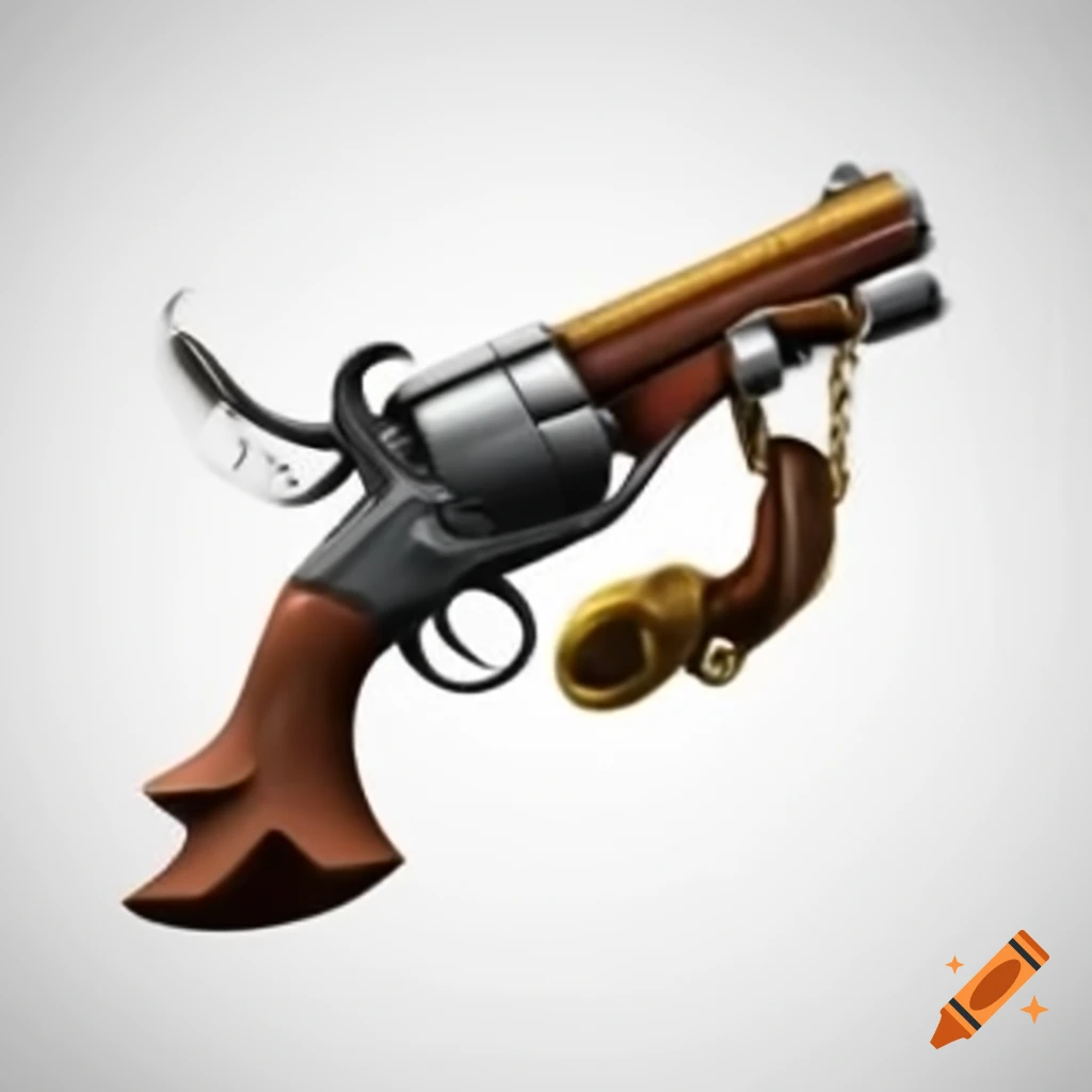 Pirate gun on white background