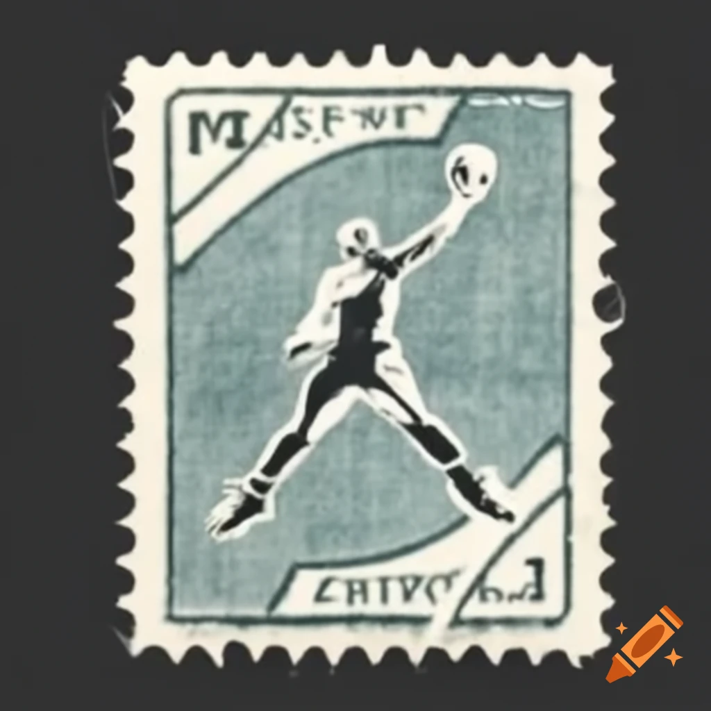 Stamp commemorating Michael Jordan's iconic 'Last Shot' moment