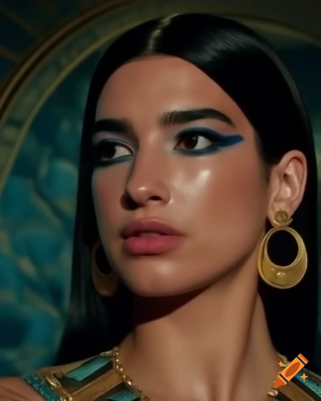 Dua Lipa As Cleopatra With Intense Gaze On Craiyon