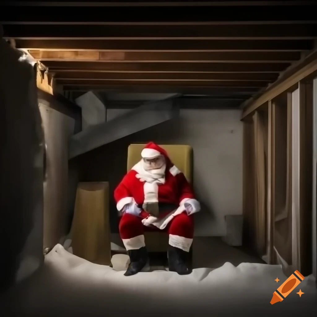 Asbestos Santa in a time loop basement setting
