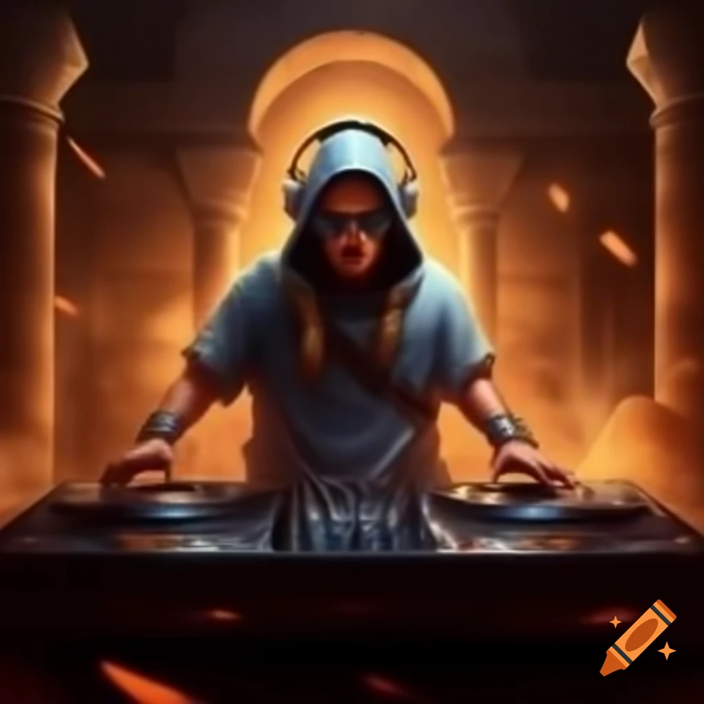 DJ performing in an ancient Persia setting