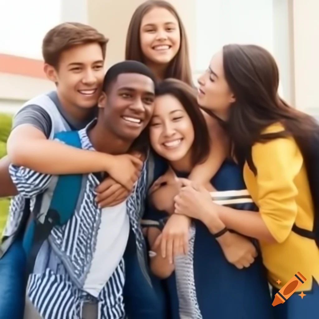 Student embraced by happy parents