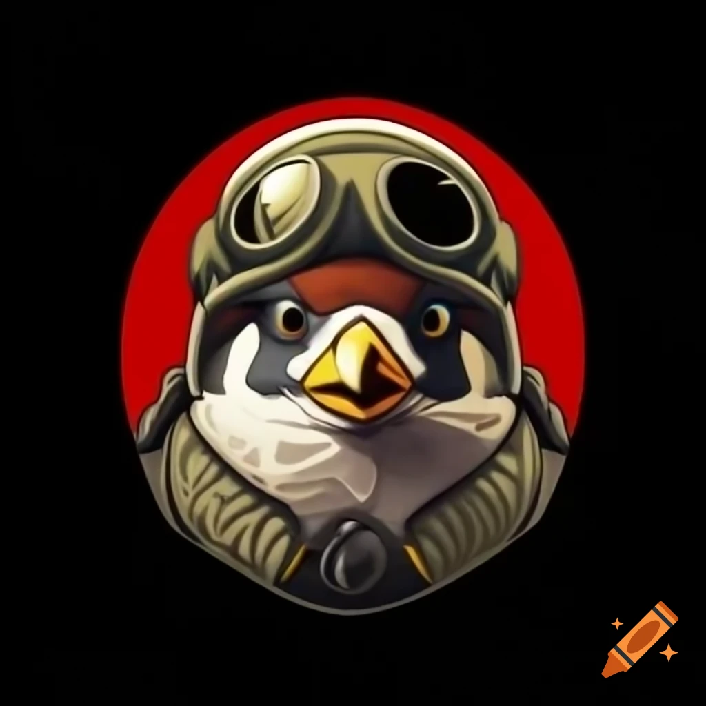 Sparrow depicted as WWII fighter pilot in artwork