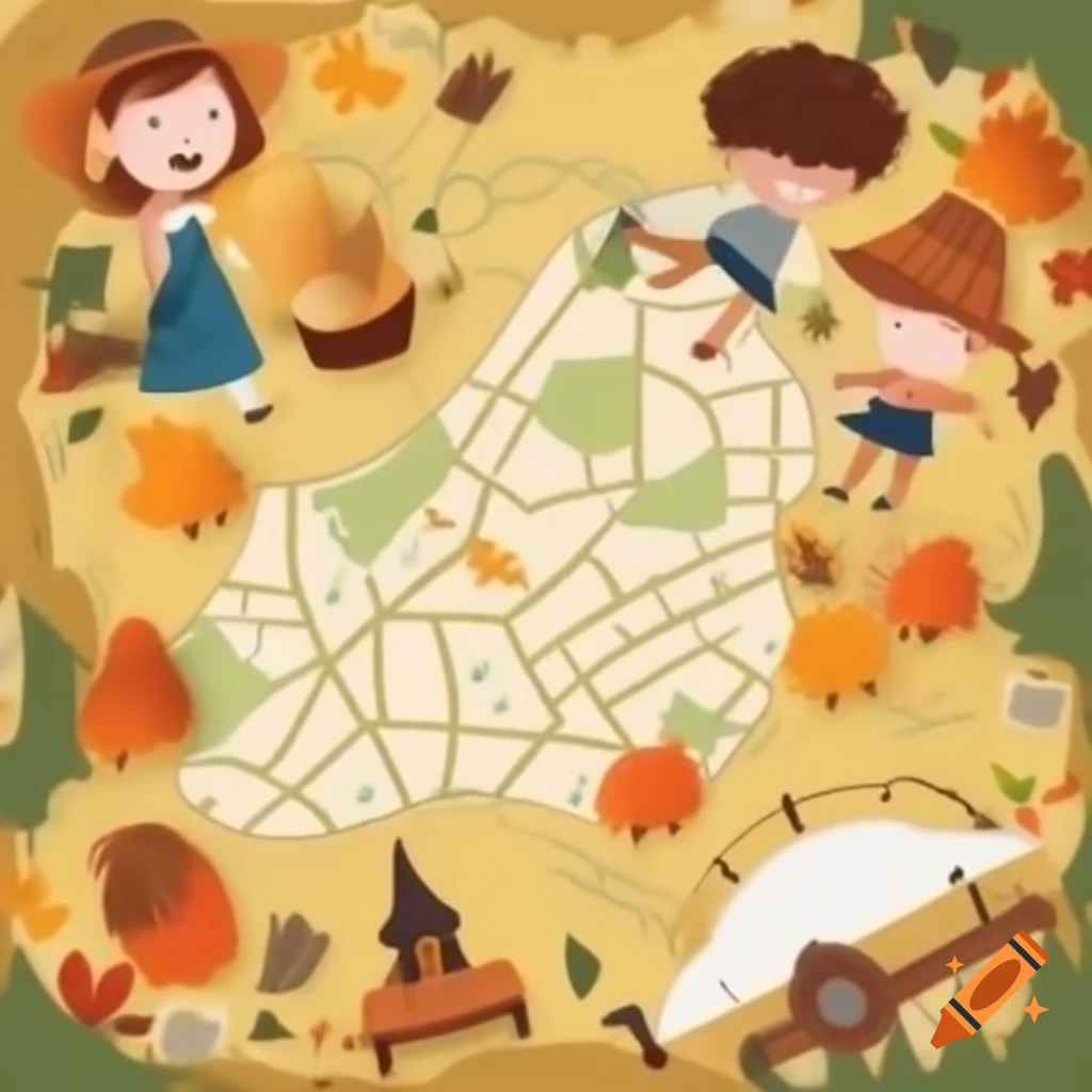 Kids fall festival scavenger hunt map