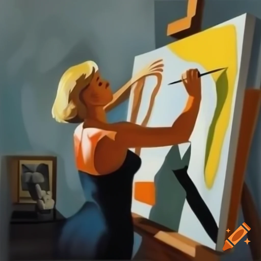 Blonde woman inspired by Picasso's painting style