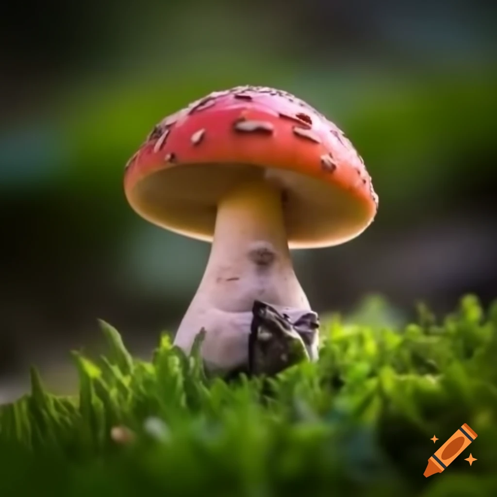 Wise old man with scientific equipment and mushrooms