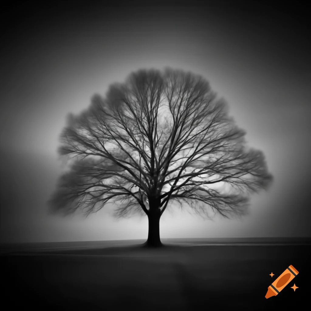 Leafless winter tree standing alone