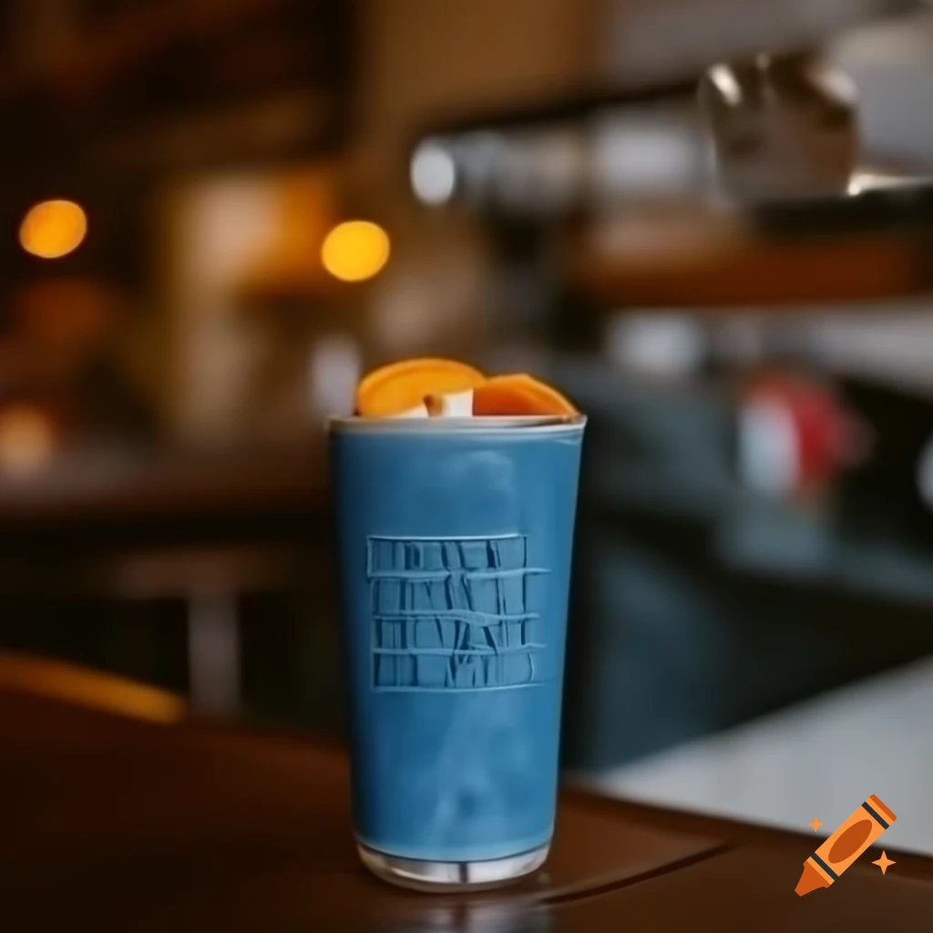 Denim styled drink with creative presentation