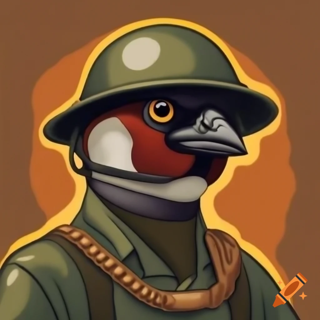 Sparrow depicted as WWII fighter pilot in artwork