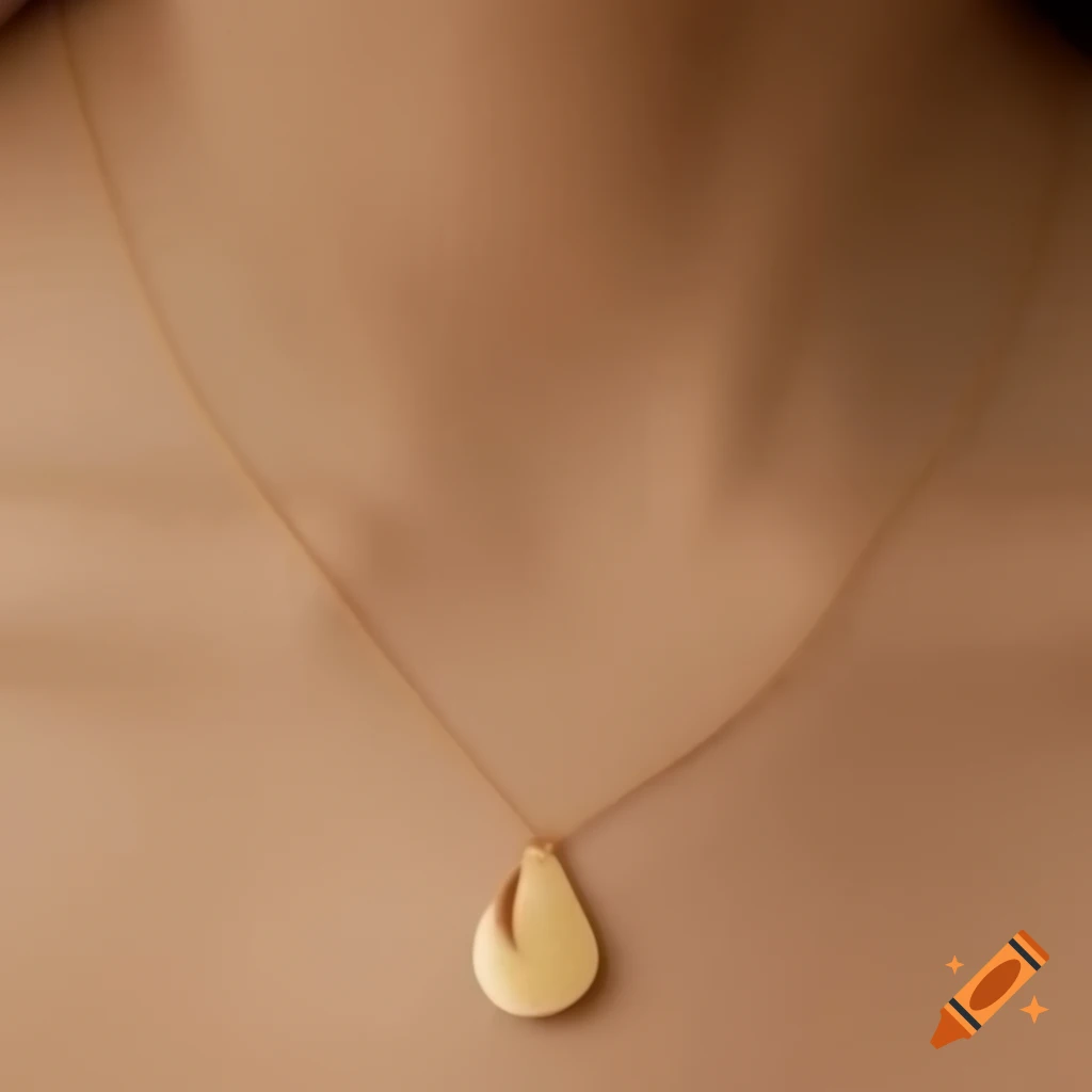 Softly curved gold pendant necklace with flowing design