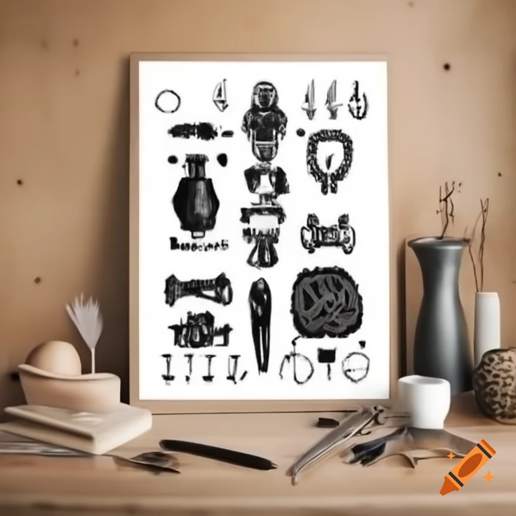 Artifacts and human remains for poster creation