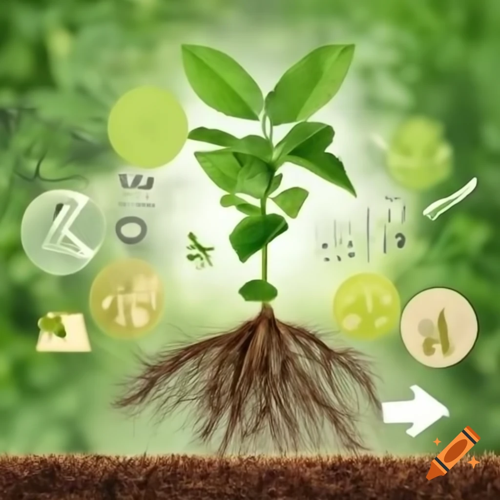 Illustration of healthy and root rot affected lentil plants