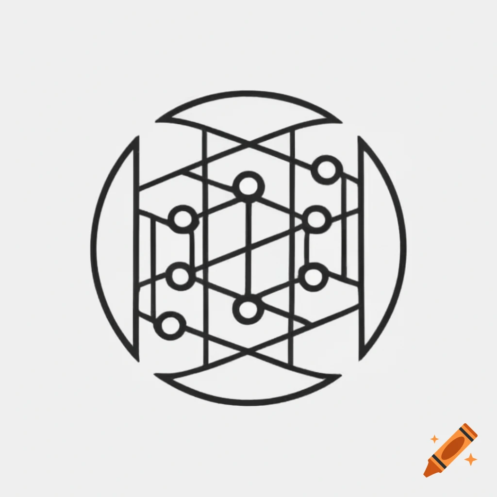 Minimalistic black and white logo representing algorithms and data ...