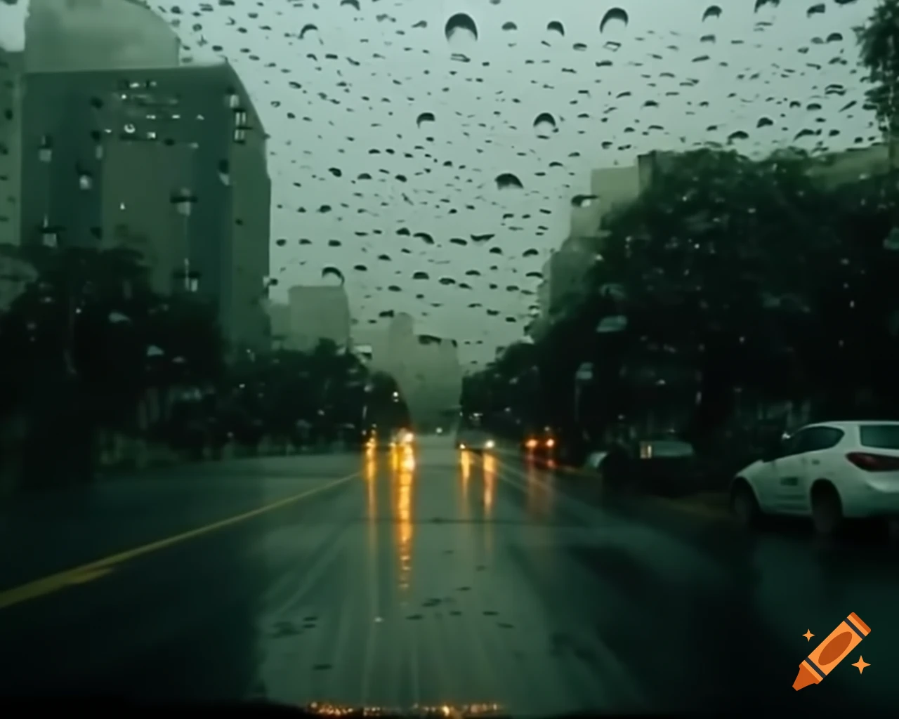 Concept of farewell to rain, possibly with a bright sky