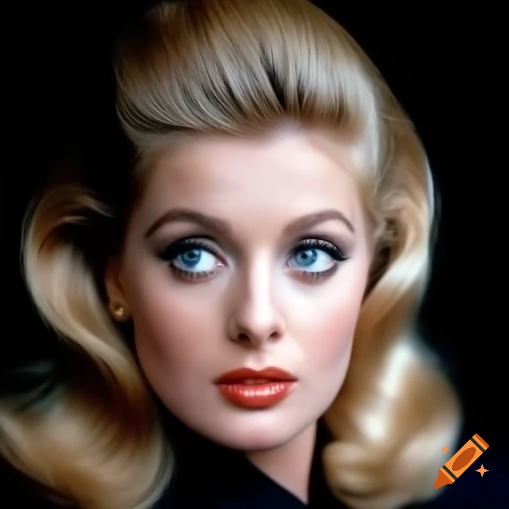 Charming European Hollywood actress from 1963 with porcelain skin and blue eyes
