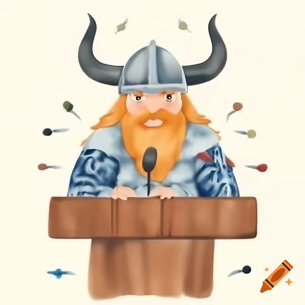 Viking leader delivering speech to his tribe